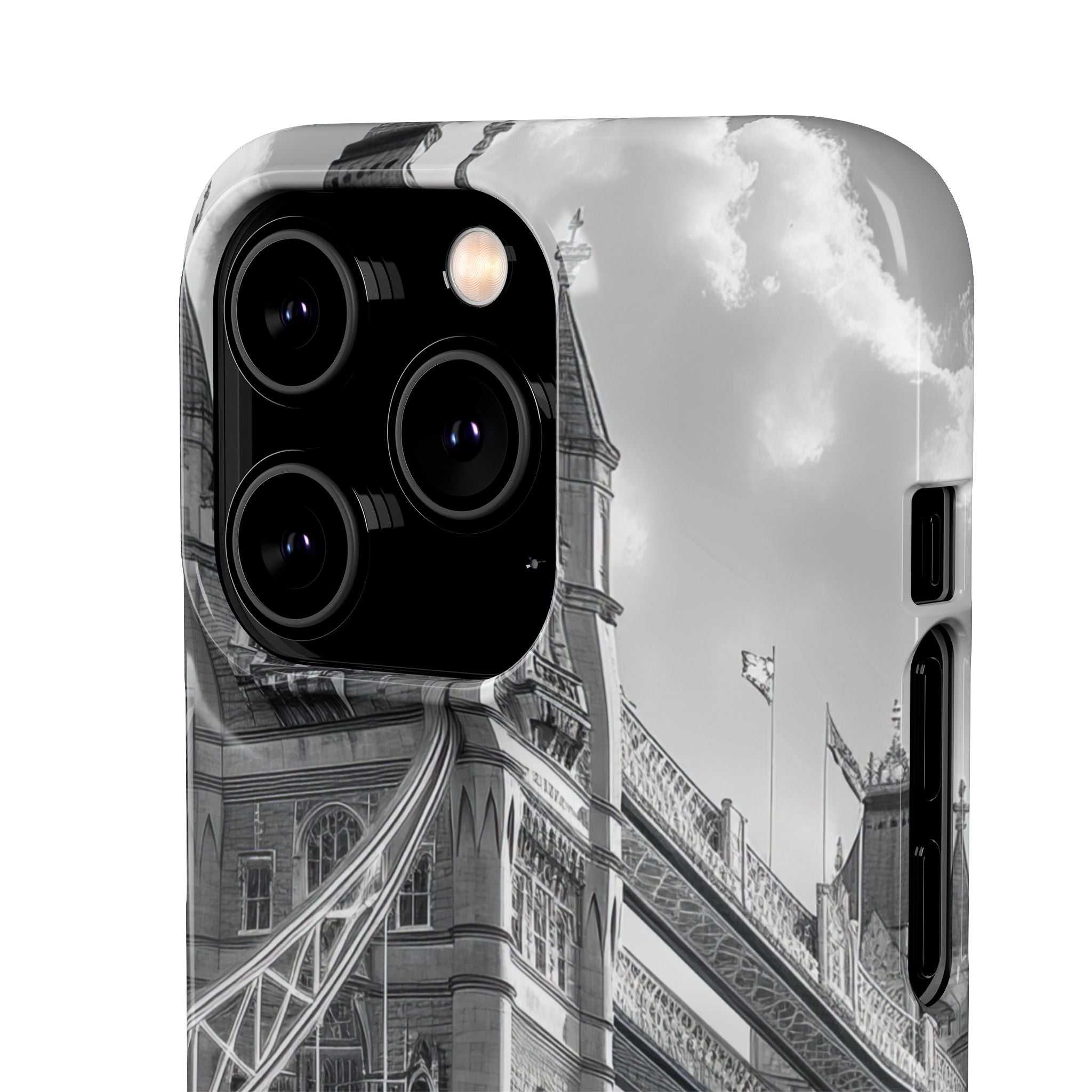 Tower Bridge Monochrome Architecture Study iPhone 14 - Slim Phone Case