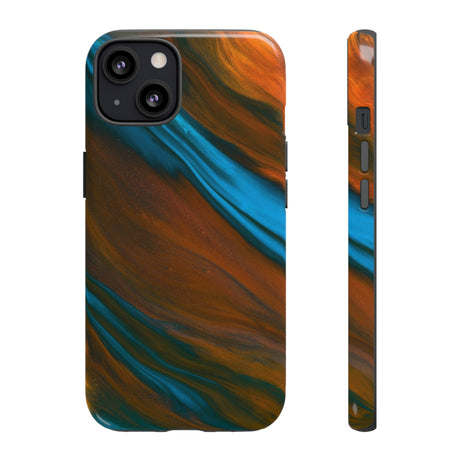 Orange Swipes Ink Art iPhone Case (Protective) iPhone 13 Glossy Phone Case