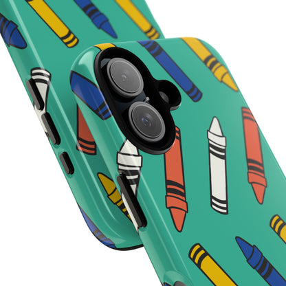 Crayons Dance Playfully - iPhone Case