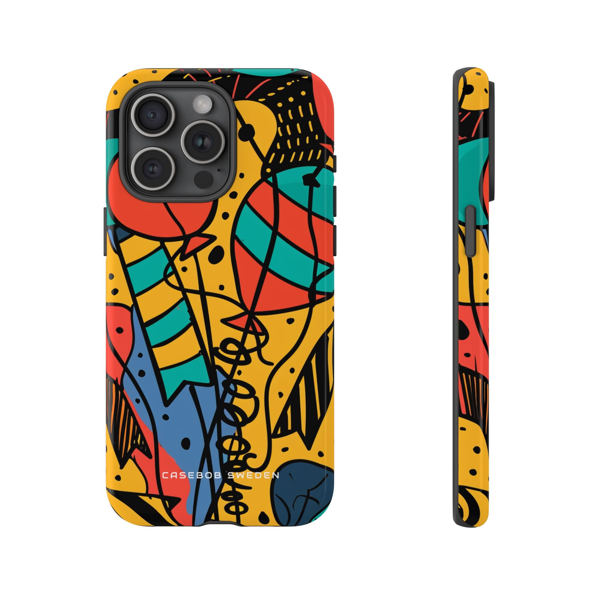 Playful Lines in Motion iPhone 15 - Tough Phone Case