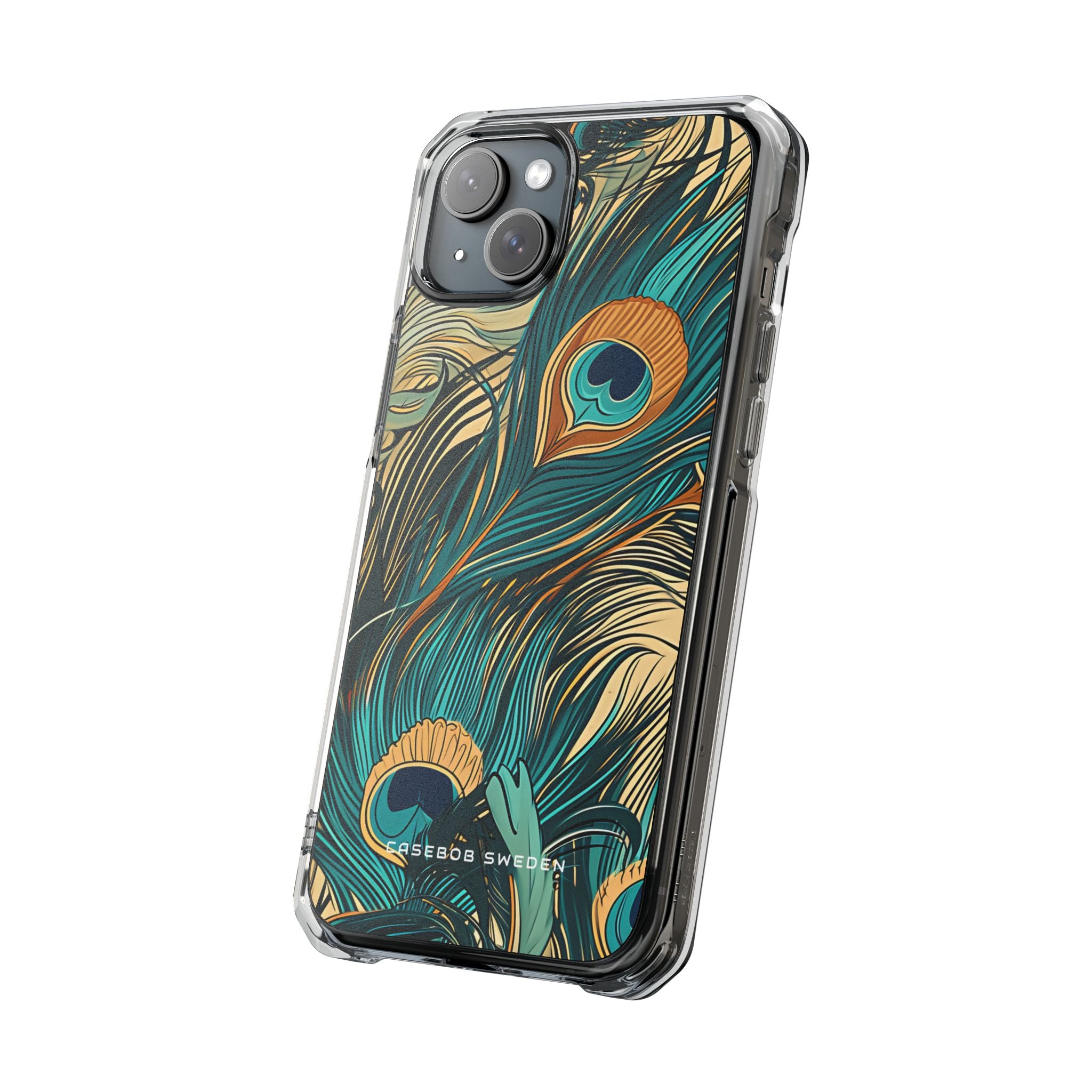 Art Nouveau Peacock Elegance iPhone 15 - Clear Impact Phone Case