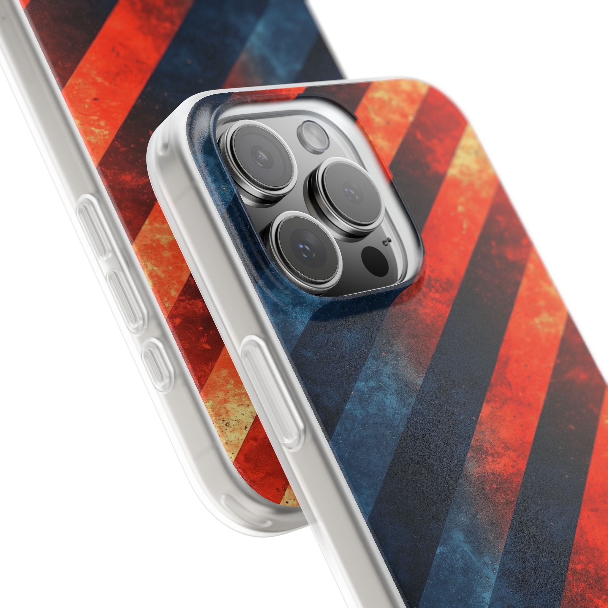 Diagonal Stripes Blaze iPhone 16 Pro Max Case - Soft