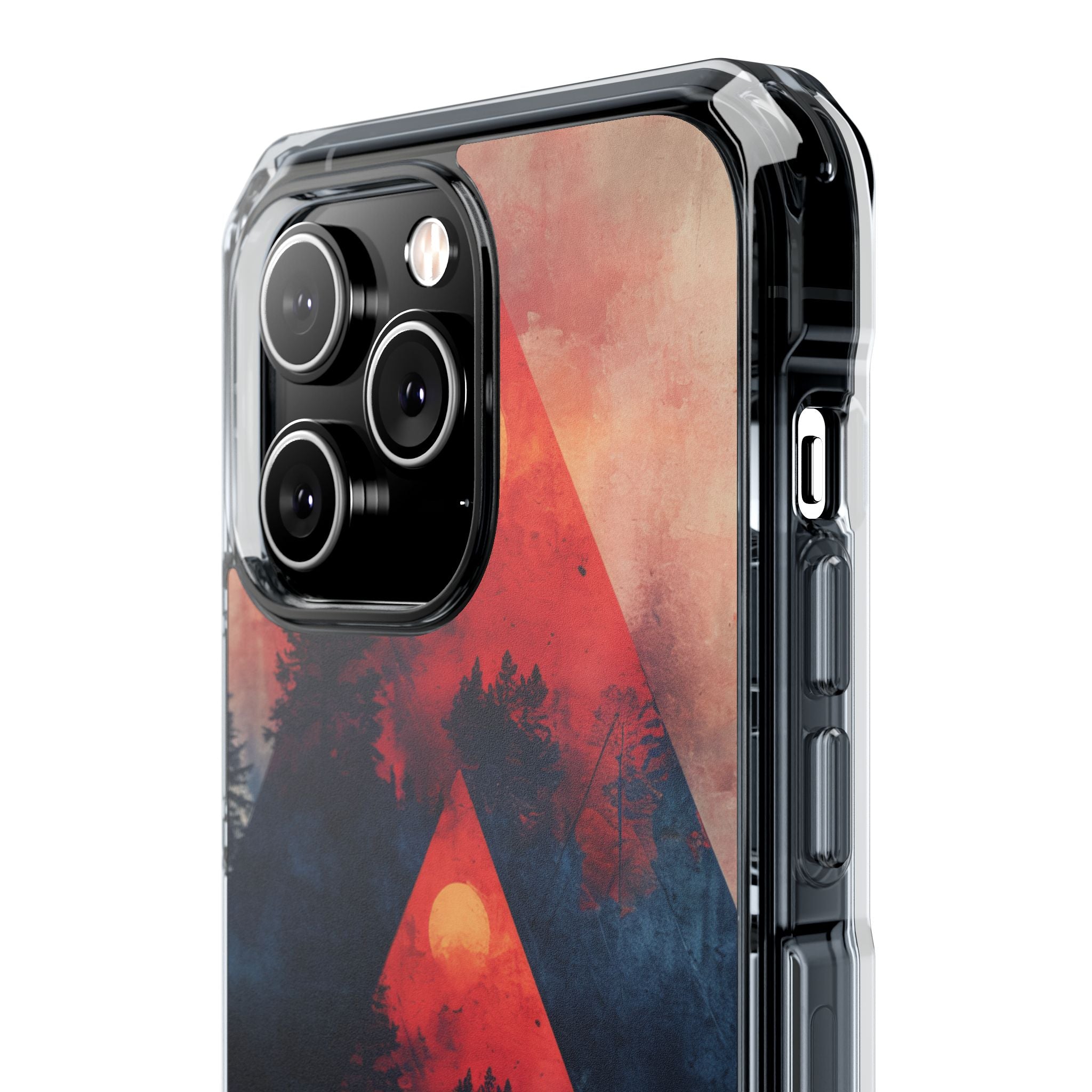 Red Sky Serenity - Clear Impact iPhone 14 Phone Case