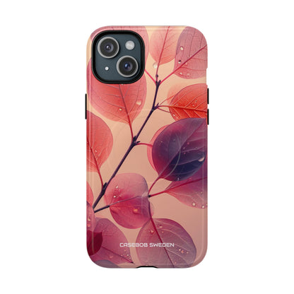 Pink Serenity Leaf Design - Tough + MagSafe® iPhone 15 Phone Case