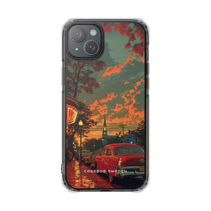 Mid-Century Nostalgia Streetscape iPhone 15 - Clear Impact Phone Case