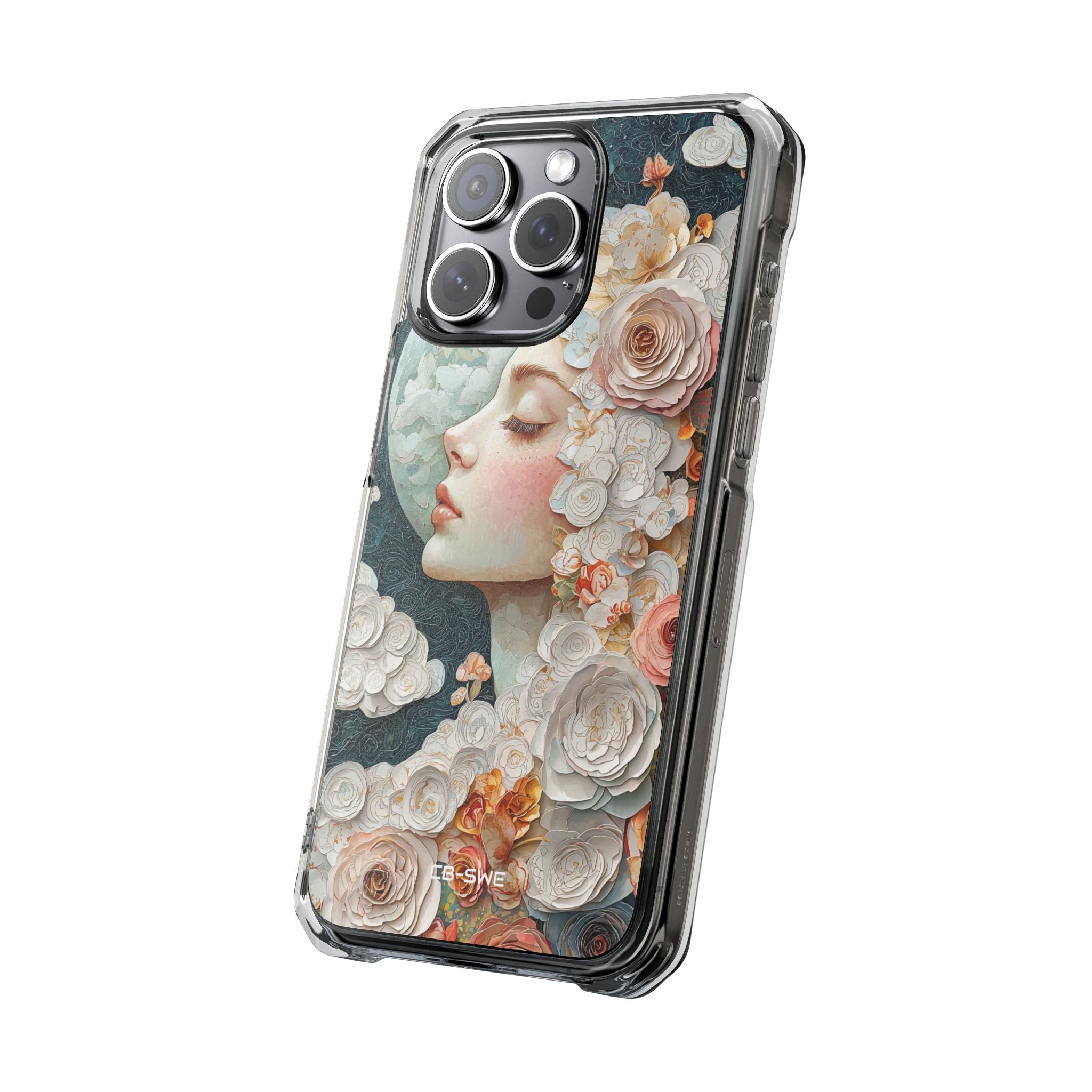 Moon Embraces Flowers iPhone Case - Impact