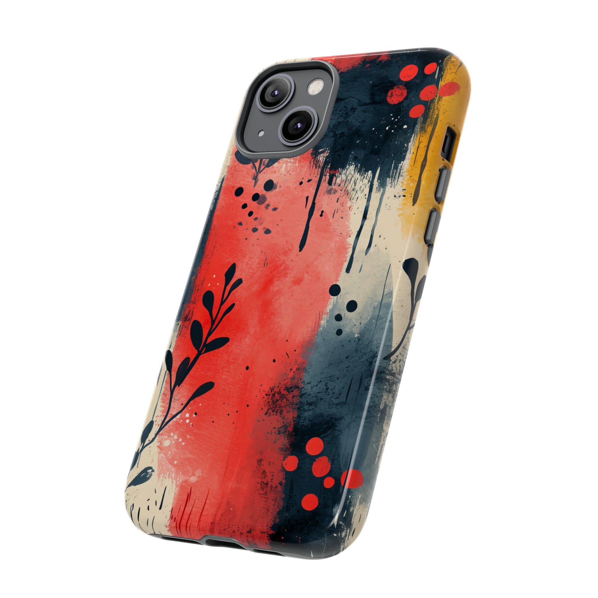 Scandinavian Leafy Brushstrokes - Protective Phone Case