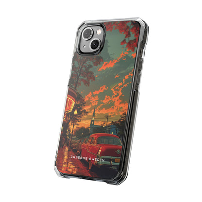 Mid-Century Nostalgia Streetscape iPhone 14 - Clear Impact Phone Case