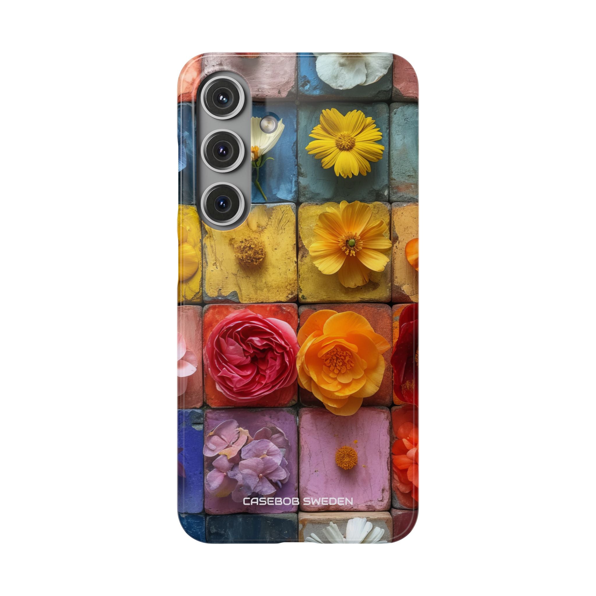 Vibrant Floral Tiles - Slim Samsung S24 Phone Case