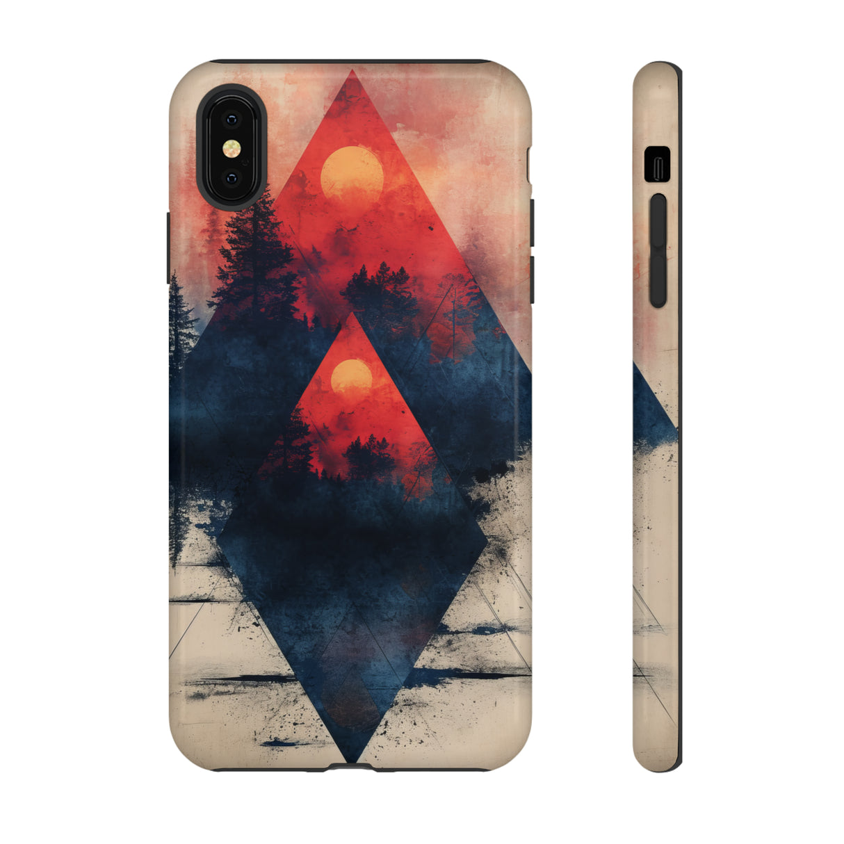 Pastel Triangle Forest Dusk - Protective Phone Case