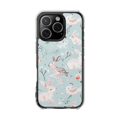 Whimsical Bunny Blossom - Clear Impact iPhone 16 Phone Case