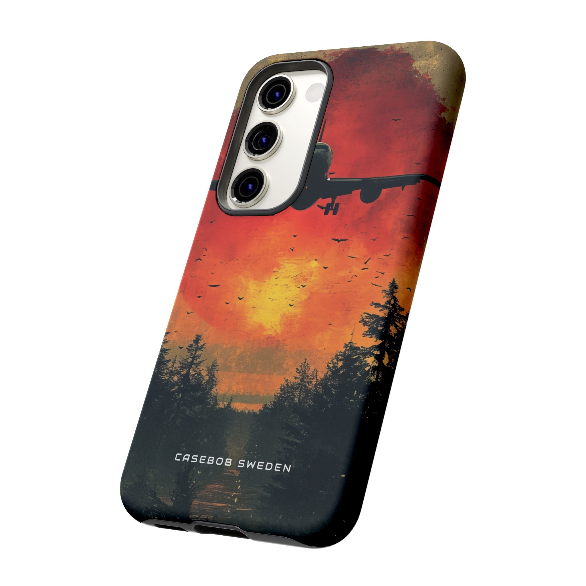 Vintage Sunset Airplane Silhouette Samsung S23 - Tough Phone Case