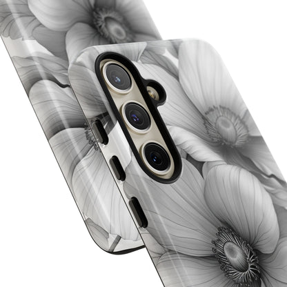 Grayscale Floral Harmony Samsung S24 - Tough