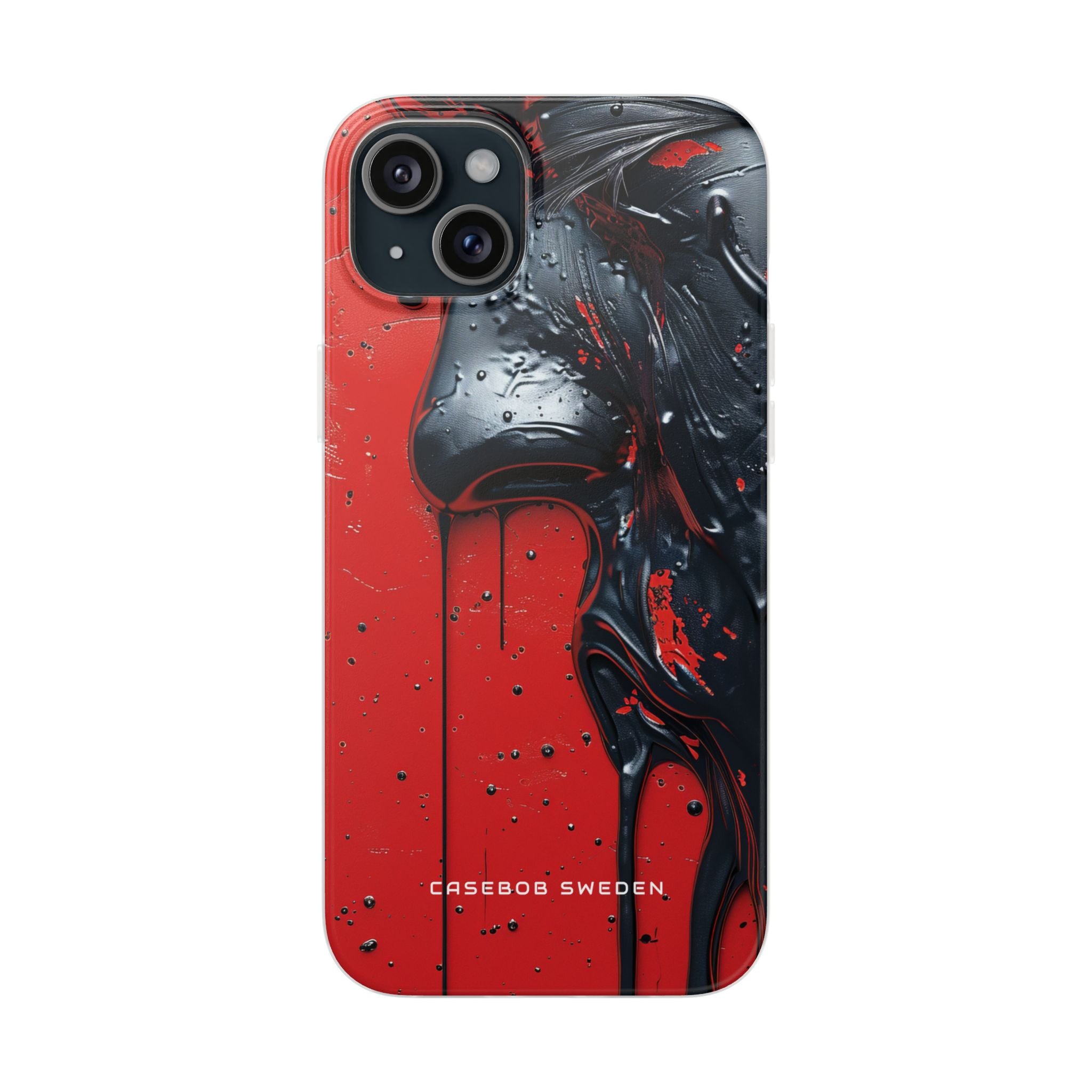 Textured Crimson Bloom iPhone 15 - Flexi Phone Case