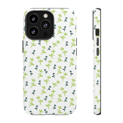 White Flower Pattern - Protective Phone Case