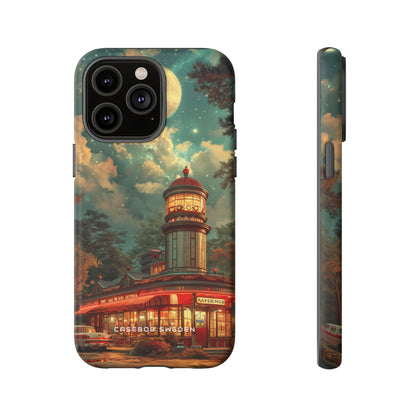 Vintage Moonlit Diner Fantasy iPhone 14 - Tough Phone Case