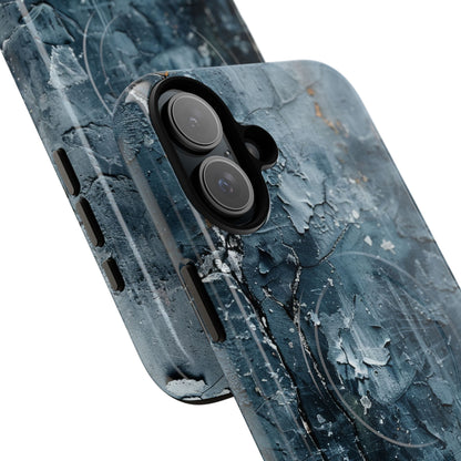 Weathered Blue Tapestry with Cracked Layers iPhone 16  Tough+ Phone Case