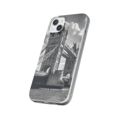 Tower Bridge Monochrome Architecture Study iPhone 14 - Flexi Phone Case