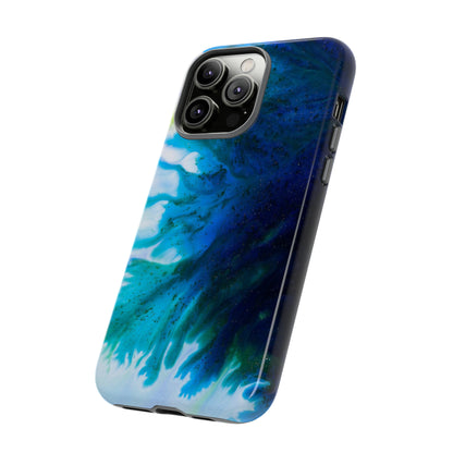 Blue Liquid Ink Art - Protective Phone Case