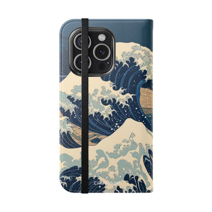 Cresting Navy Wave - iPhone 15 Pro Case - Wallet