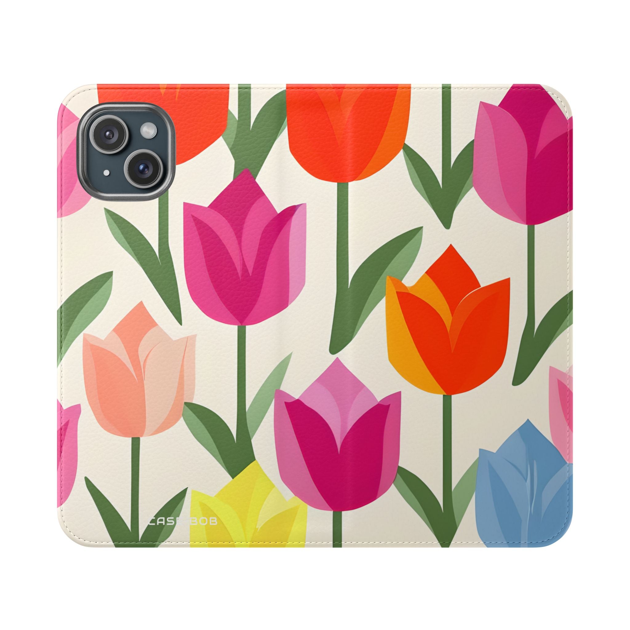 Tulip Harmony Green - iPhone 15 Plus Case - Wallet