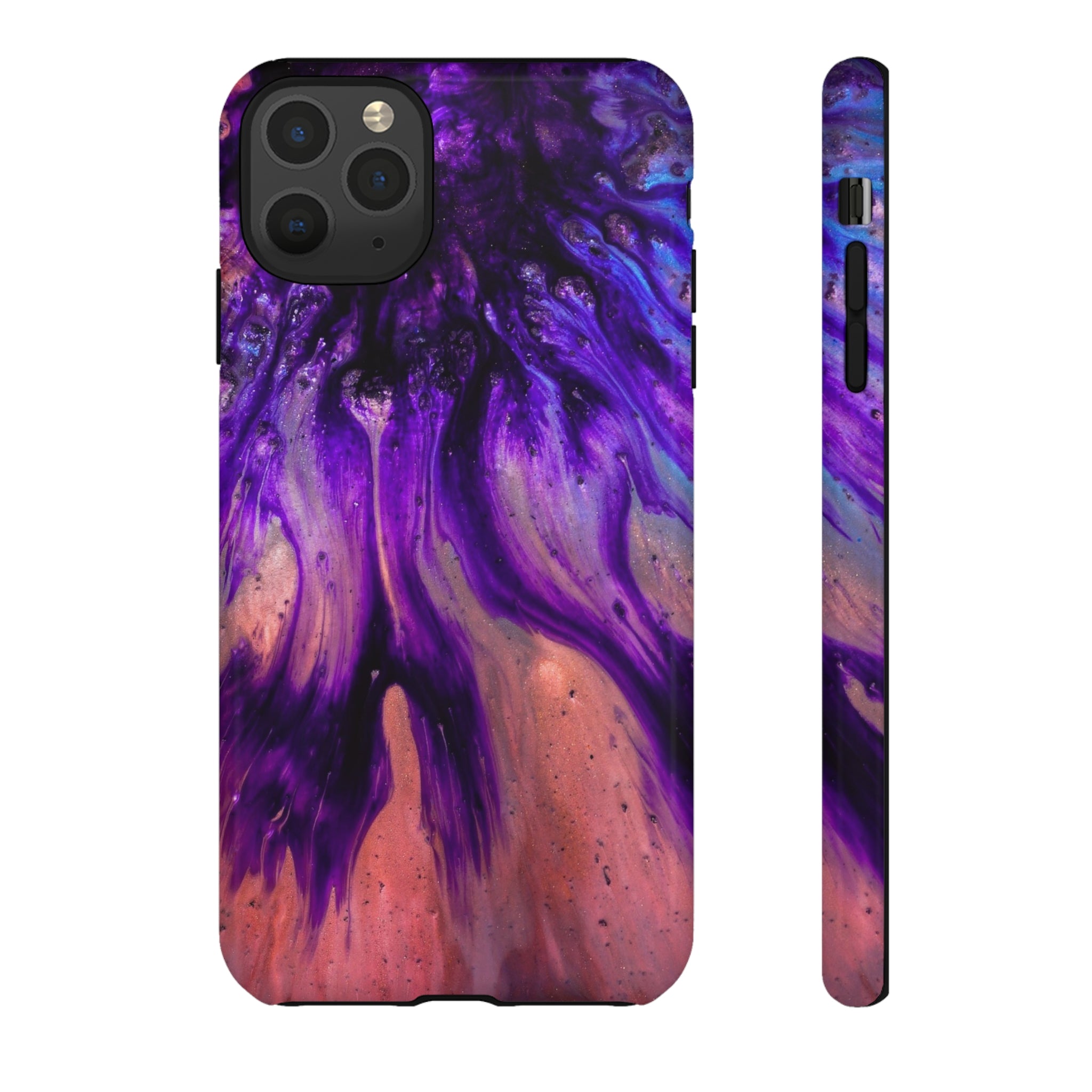 Purple Flow Ink Art iPhone Case (Protective) iPhone 11 Pro Max Glossy Phone Case