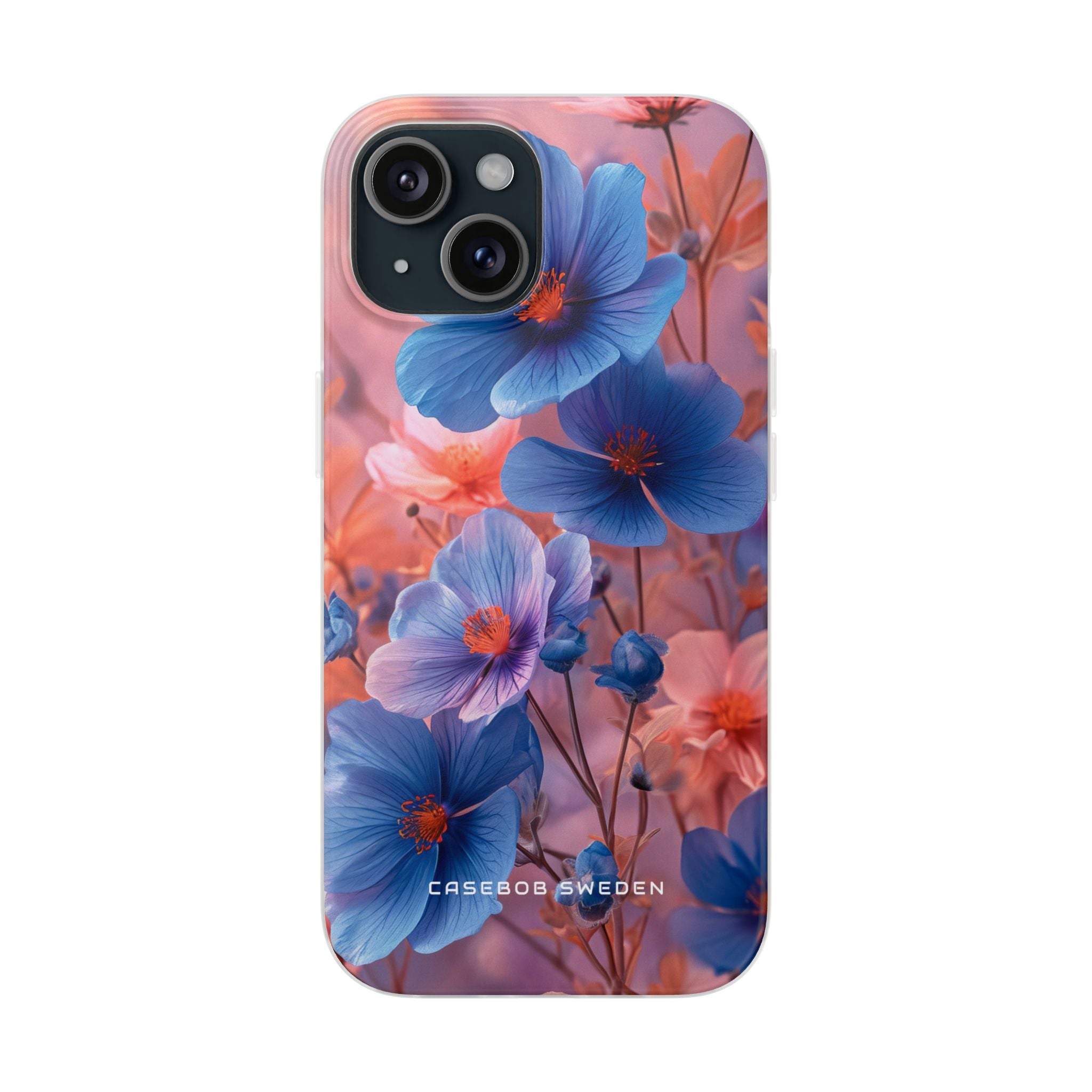 Harmonious Blooming Blues and Pinks iPhone 15 - Flexi Phone Case