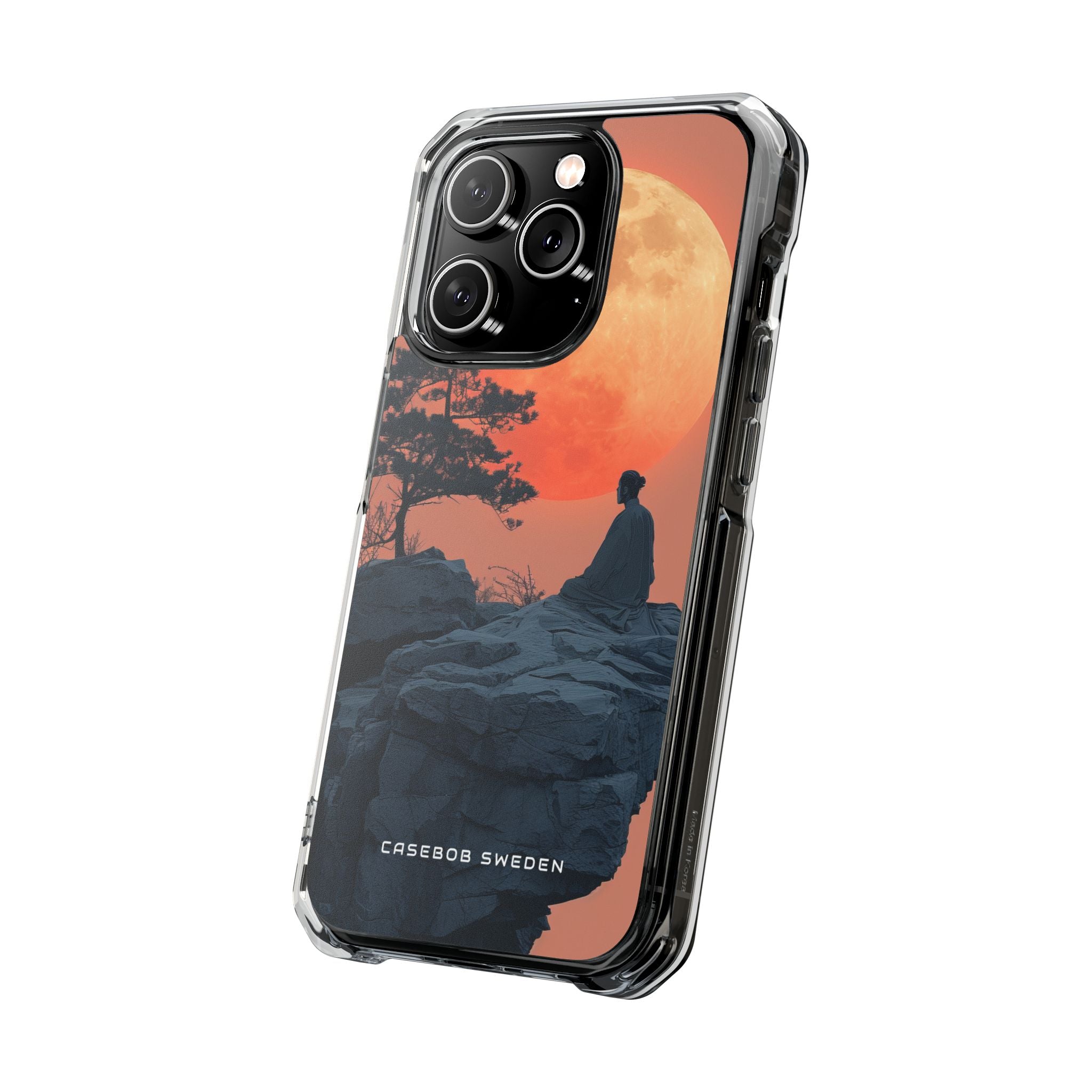 Zen Tranquility Under a Red Moon iPhone 14 - Clear Impact Phone Case