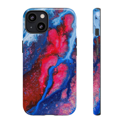 Red n Blue Ink Art iPhone Case (Protective) iPhone 13 Glossy Phone Case