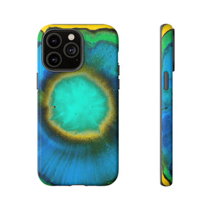 Neon Blue Ink Art iPhone Case (Protective) iPhone 14 Pro Max Matte Phone Case