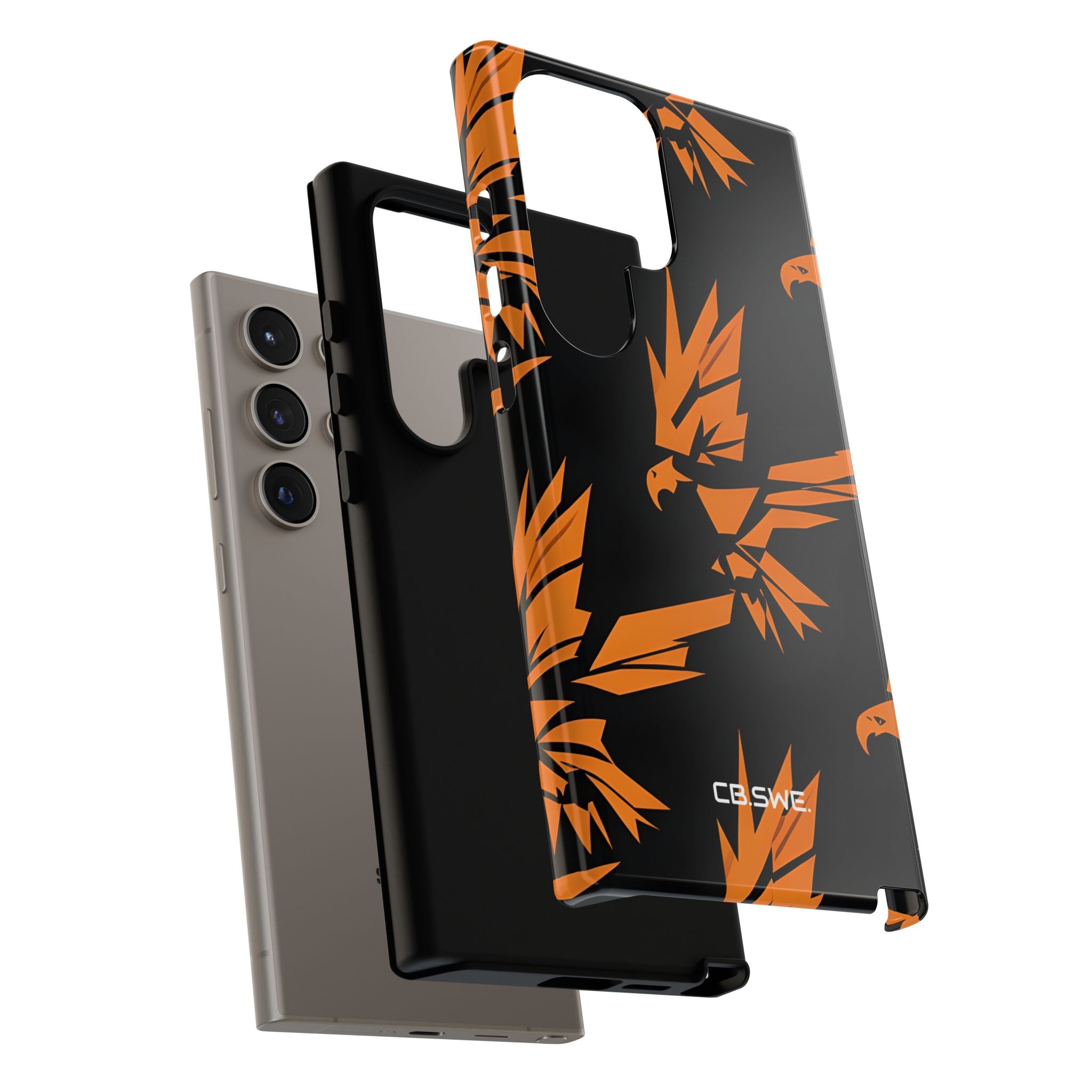 Amber Orange Stylized Eagle Sticker Samsung S24 - Tough