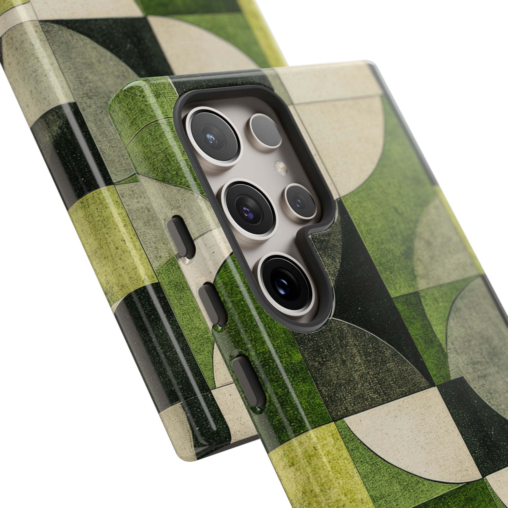 Green Geometric Harmony - Tough Samsung S24 Phone Case