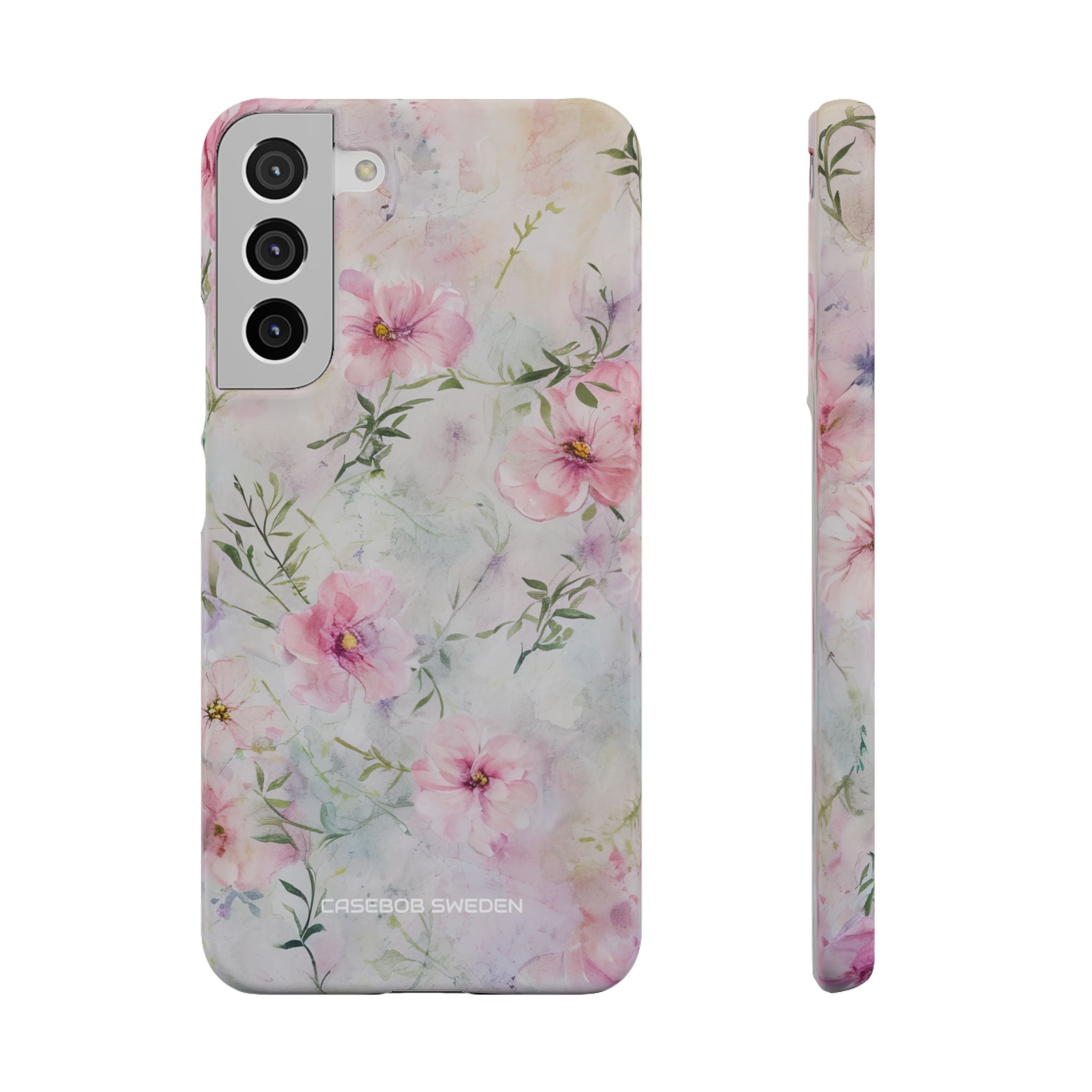 Pink Floral Watercolor Decor - Slim Samsung S22 Phone Case