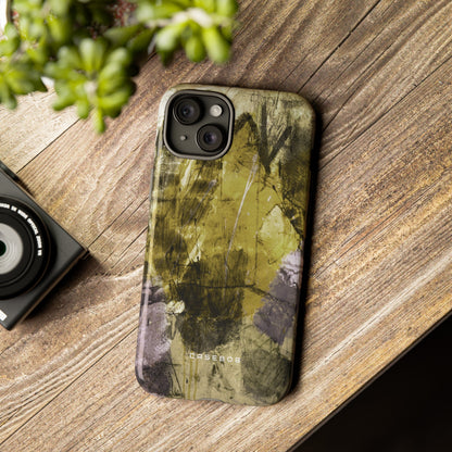 Yellow Grunge Art Phone Case - Protective Phone Case