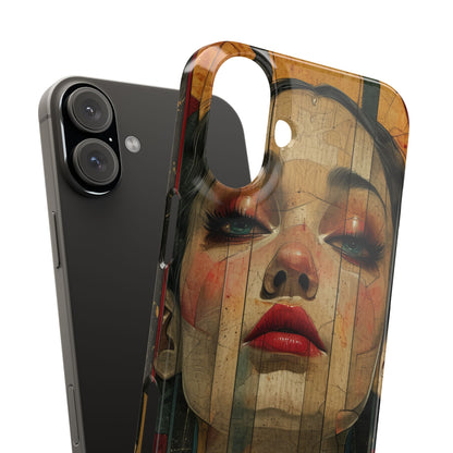 Bold Art Deco Portrait - Slim iPhone 16 Phone Case