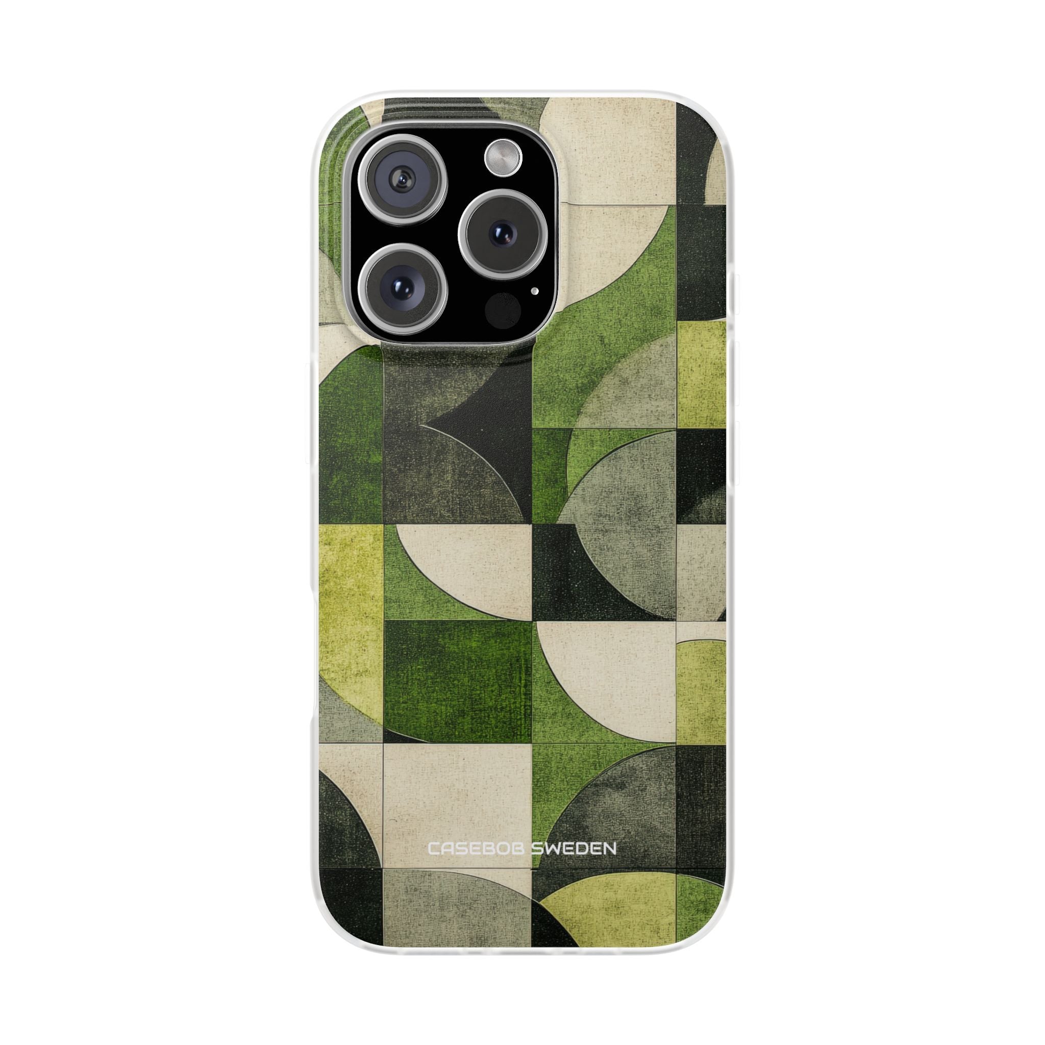 Green Geometric Harmony - Flexi iPhone 16 Phone Case