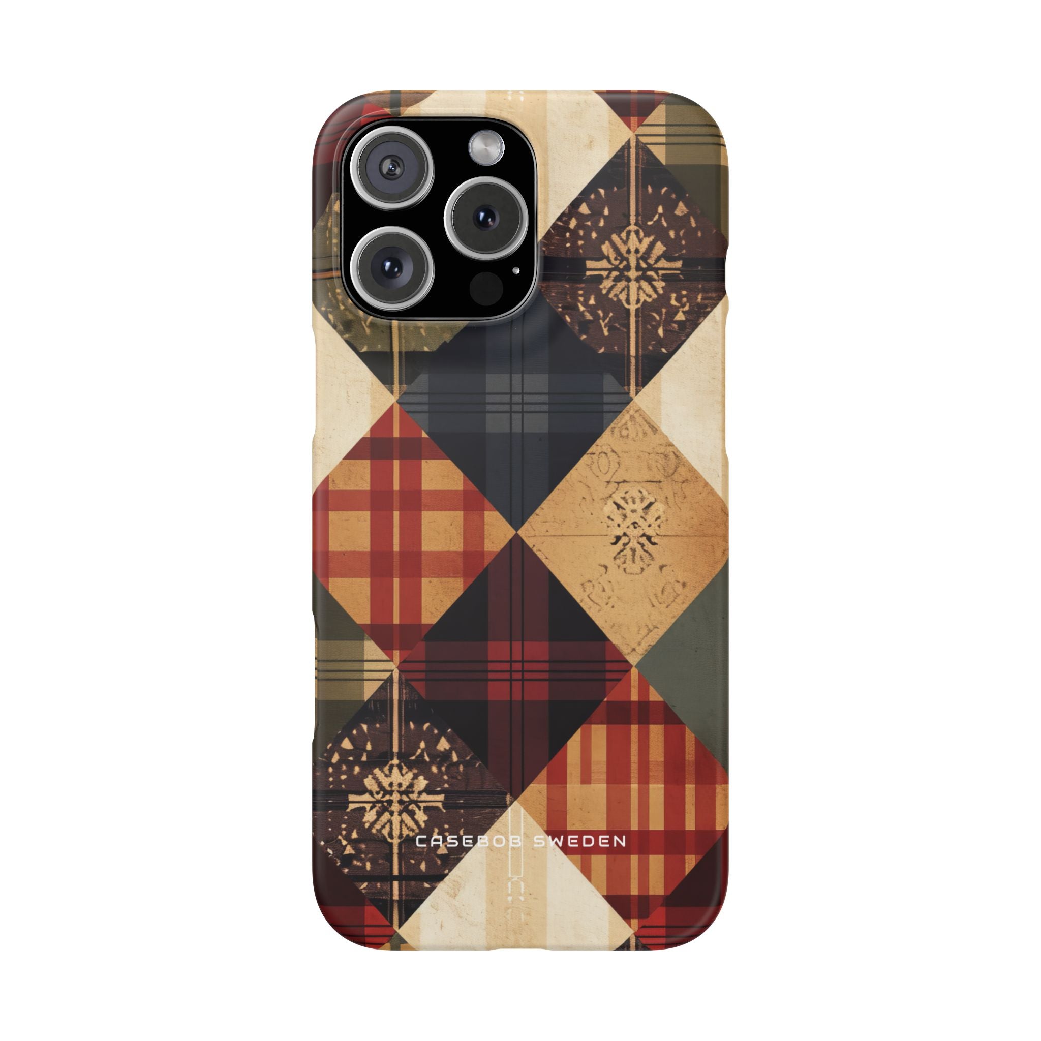 Rustic Geometric Patchwork Harmony iPhone 16 - Slim Phone Case