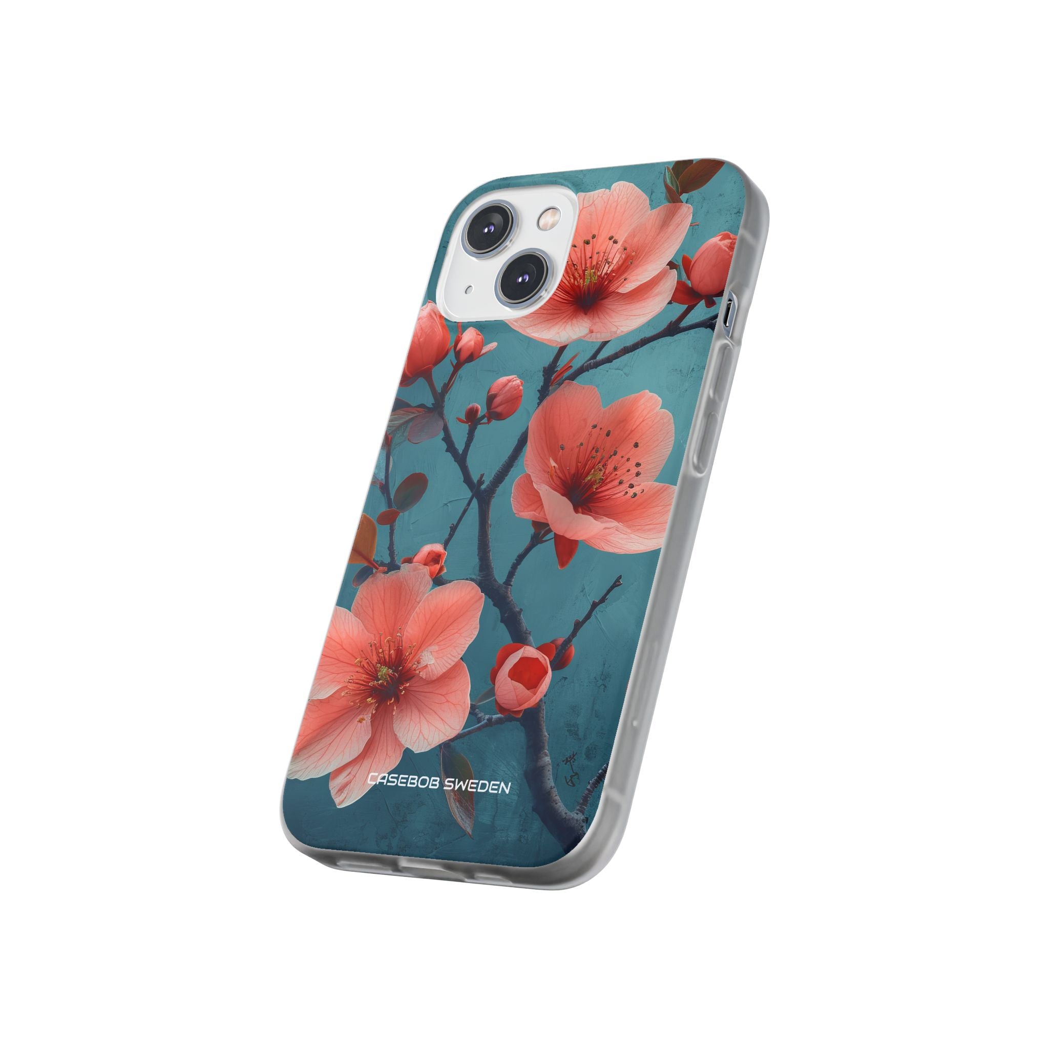 Teal Coral Blossom - Flexi iPhone 14 Phone Case