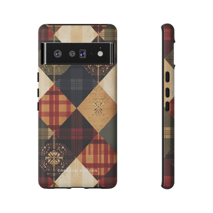 Rustic Geometric Patchwork Harmony Google Pixel 6 - Tough Phone Case