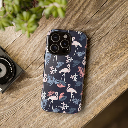 Flamingos Dance Playfully - iPhone Case