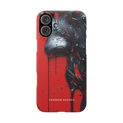 Textured Crimson Bloom iPhone 16 - Slim Phone Case