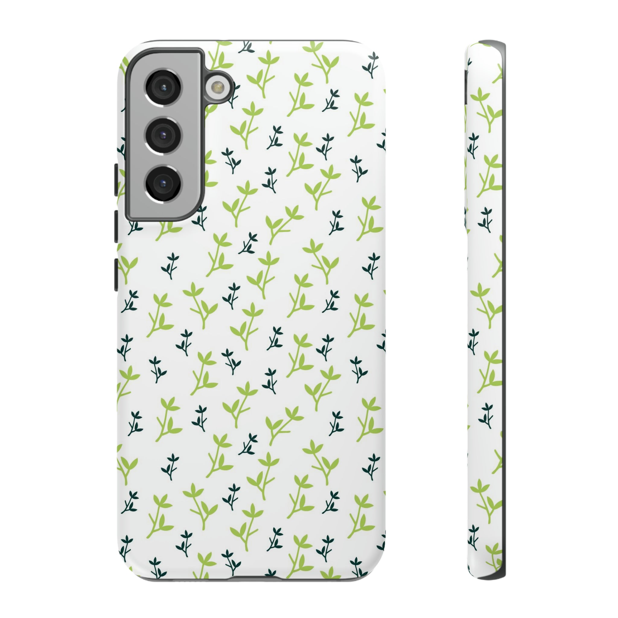 White Flower Pattern - Protective Phone Case