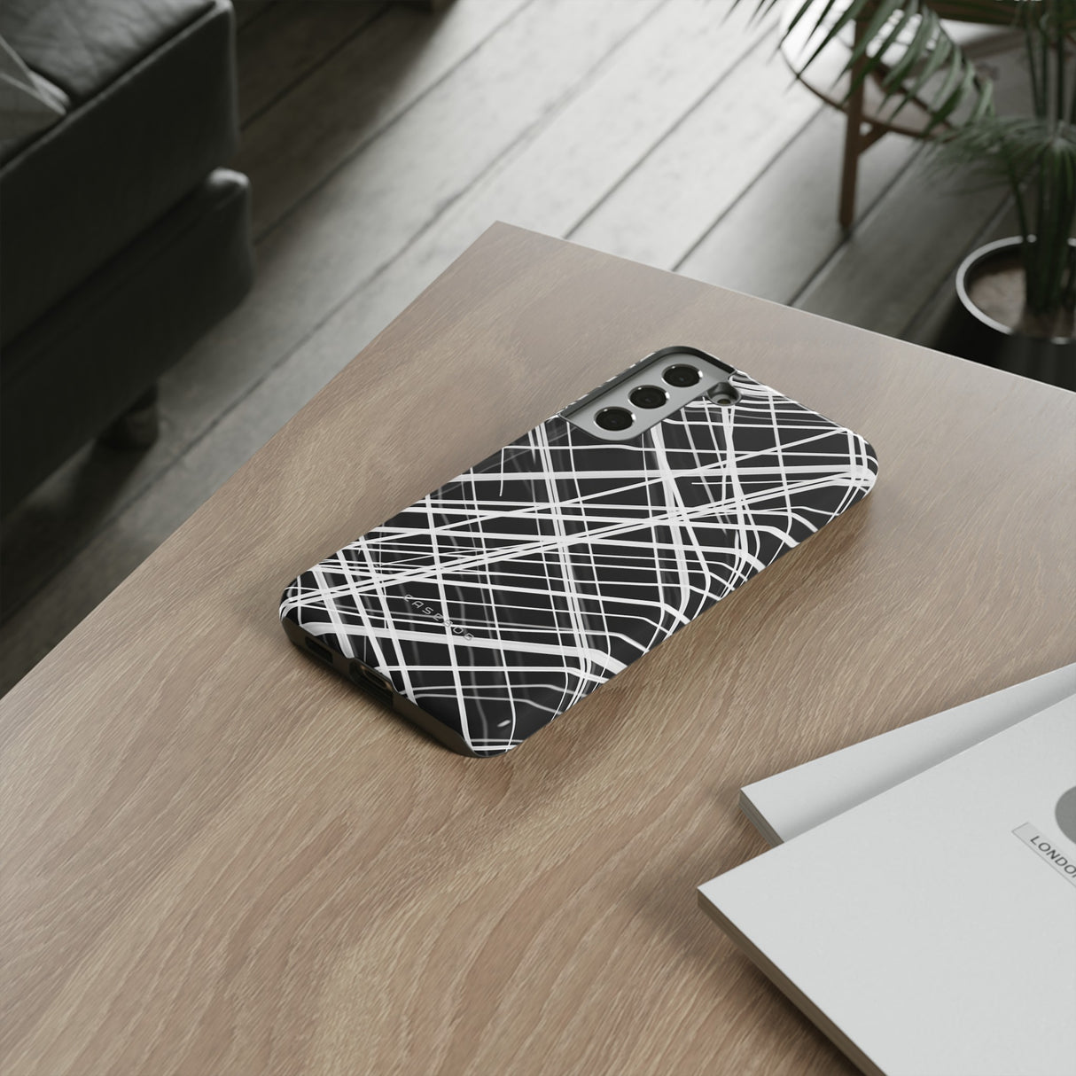 White Line Elegance - Protective Phone Case