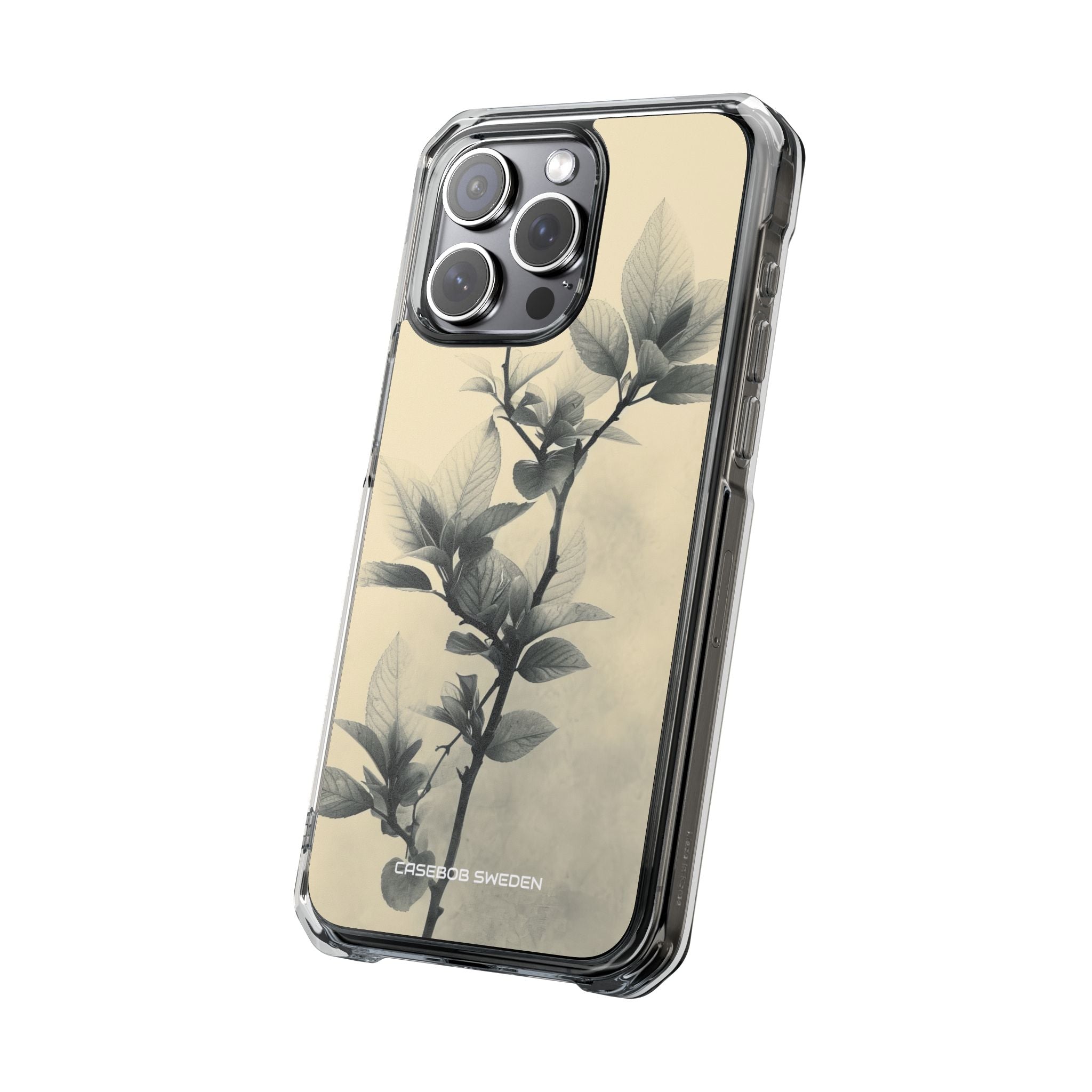 Beige Branch Art - Clear Impact iPhone 15 Phone Case