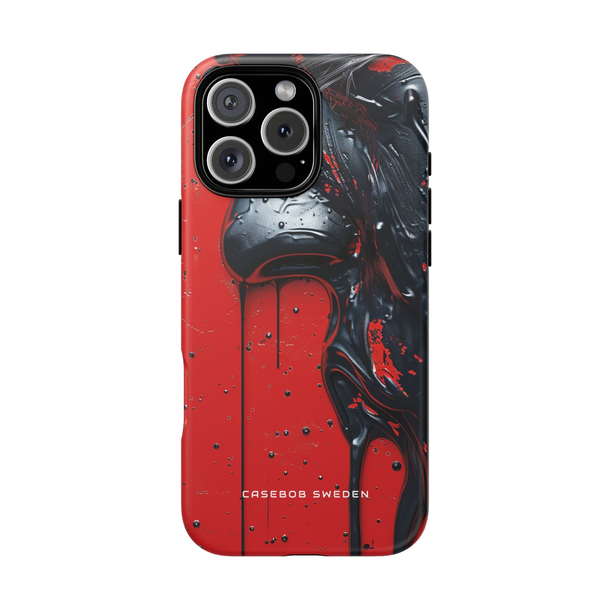 Textured Crimson Bloom iPhone 16 - Tough Phone Case