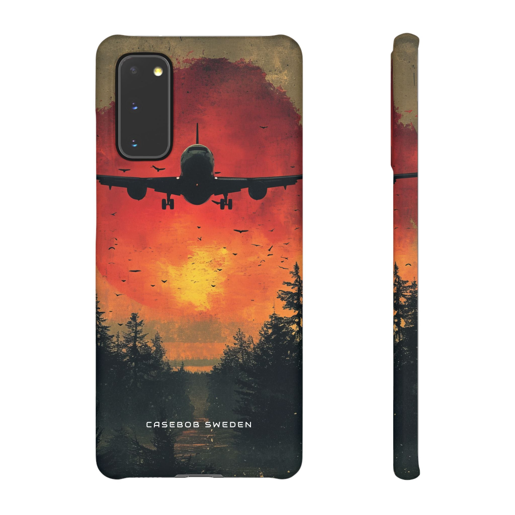 Vintage Sunset Airplane Silhouette Samsung S20 - Slim Phone Case