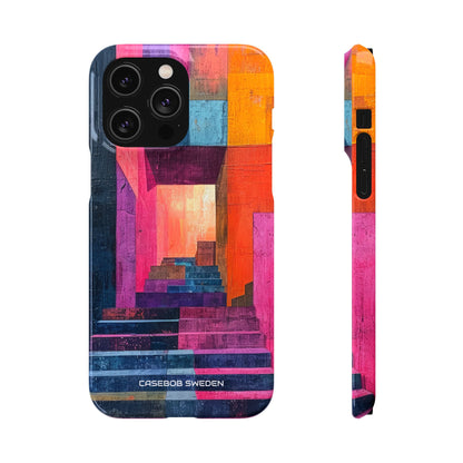 Pink Orange Geometry - Slim iPhone 14 Phone Case