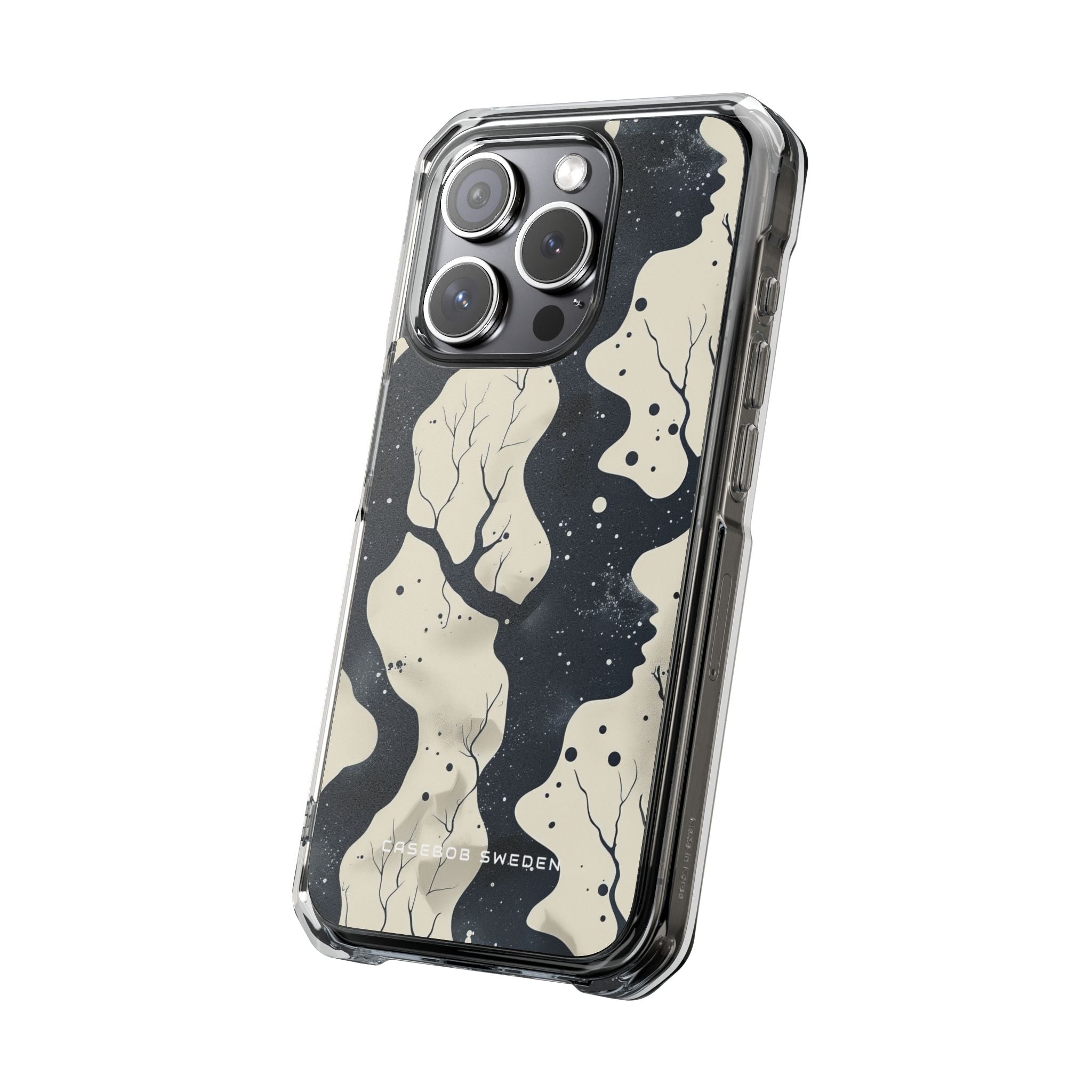 Organic Fluid Silhouettes with Cosmic Depth iPhone 15 - Clear Impact Phone Case