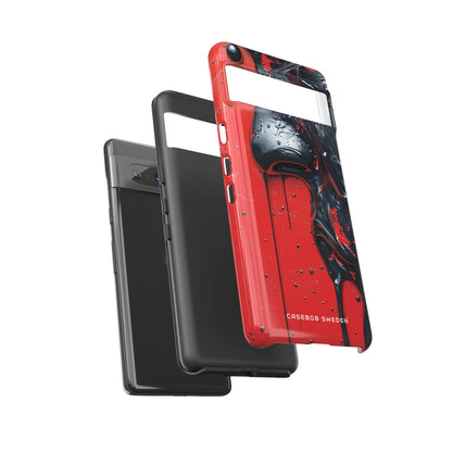 Textured Crimson Bloom Google Pixel 7 - Tough Phone Case