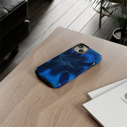 Blue Star Marble Ink Art iPhone Case (Protective) Phone Case